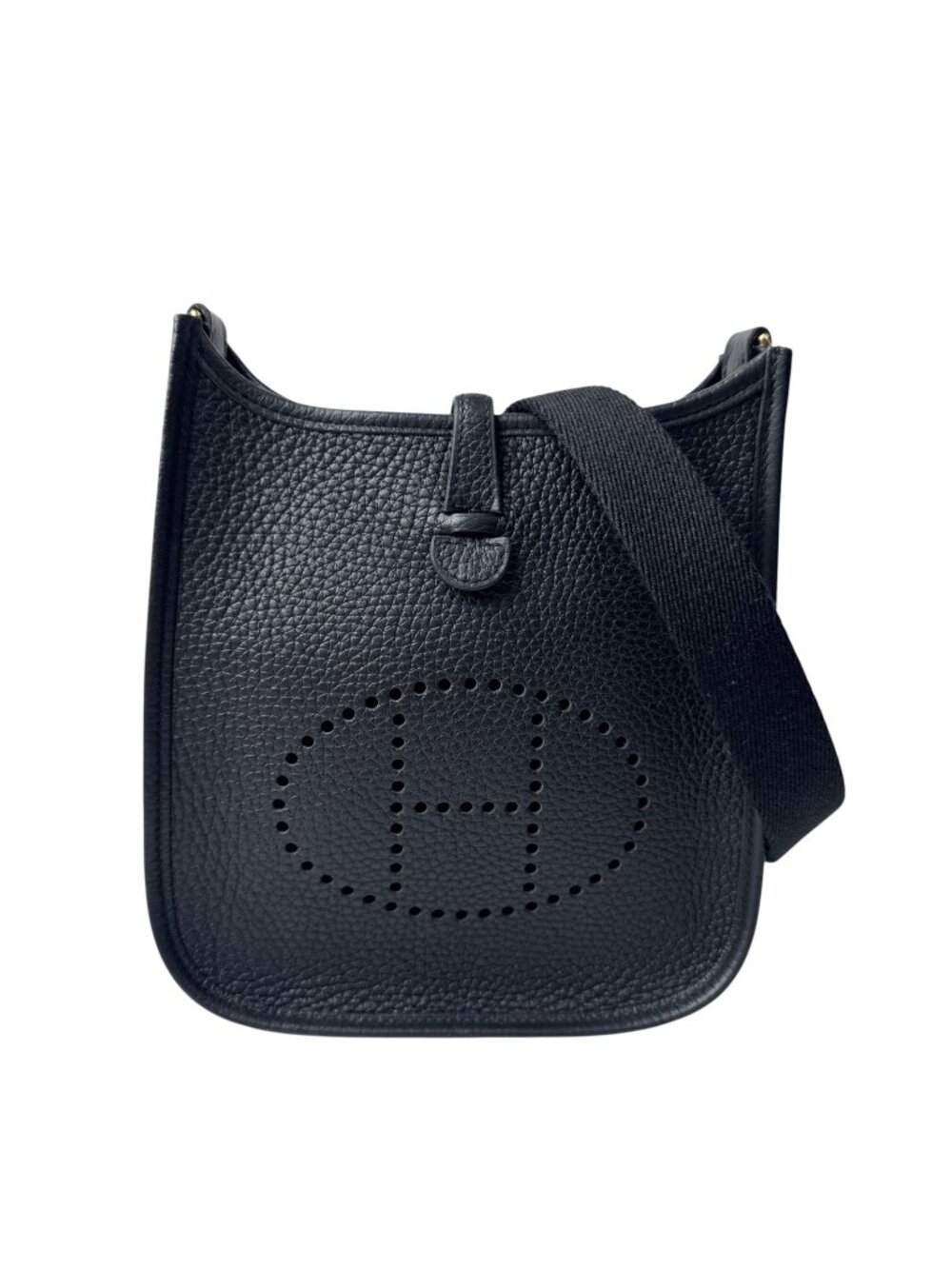 Hermes Evelyne TPM Black Noir Gold Shoulder Bag